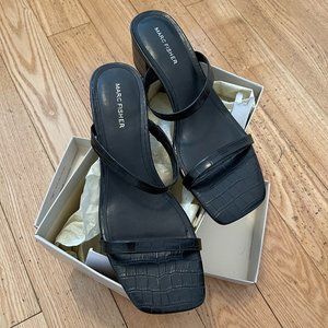 Marc Fisher Croco Embossed Heeled Sandals